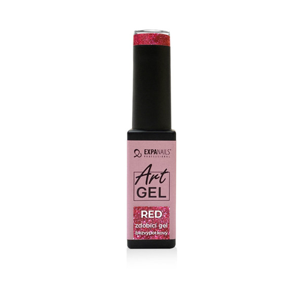 Expa Nails Art gel 005- Red glitter 6ml zdobička