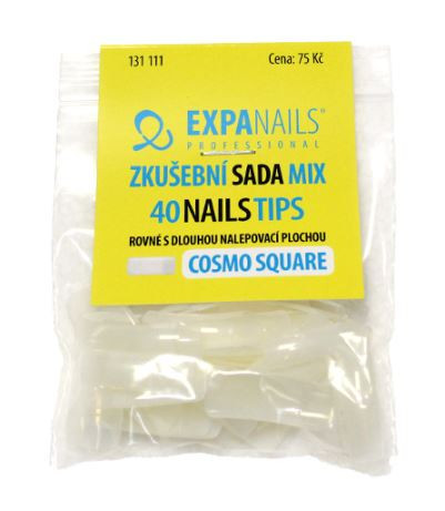 Expa Nails Nehtové tipy Cosmo Square rovné Zkušební sada 40ks
