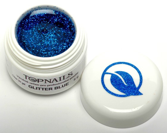 Topnails UV Gel barevný Glitter 5g Blue