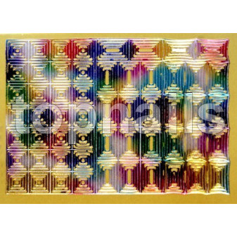 Obtisky Topnails Multicolor čtverce-obdelníky zlatý podklad