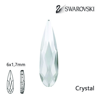 Kamínky Swarowski Raindrop crystal 6x1,7mm 8ks