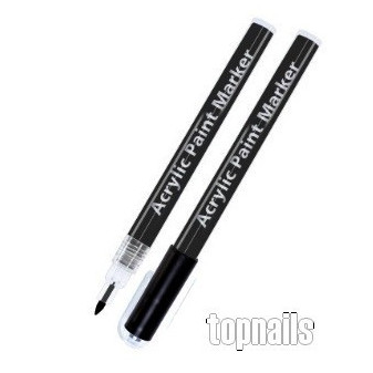 Topnails Zdobící akrylové pero 3ml Černé