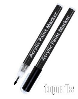 Topnails Zdobící akrylové pero 3ml Černé